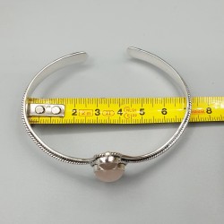 925 Sterling zilveren bangle Rozenkwarts