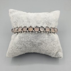 925 Sterling zilveren bangle gezet met Rozenkwarts