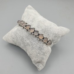925 Sterling zilveren bangle gezet met Rozenkwarts