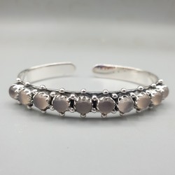 925 Sterling zilveren bangle gezet met Rozenkwarts