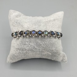 925 Sterling zilveren bangle gezet met Labradoriet