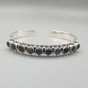 925 Sterling zilveren bangle gezet met Labradoriet