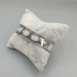 925 Sterling zilveren bangle regenboog Maansteen