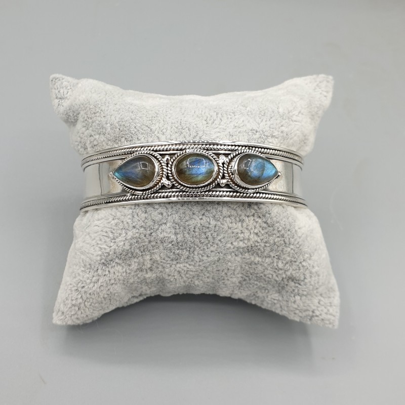 925 Sterling zilveren bangle met Labradoriet