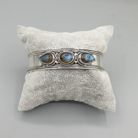 925 Sterling zilveren bangle met Labradoriet