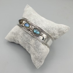 925 Sterling zilveren bangle met Labradoriet