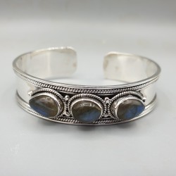 925 Sterling zilveren bangle met Labradoriet