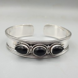 925 Sterling zilveren bangle met zwarte Onyx