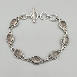 925 Sterling zilveren armband met Rozenkwarts