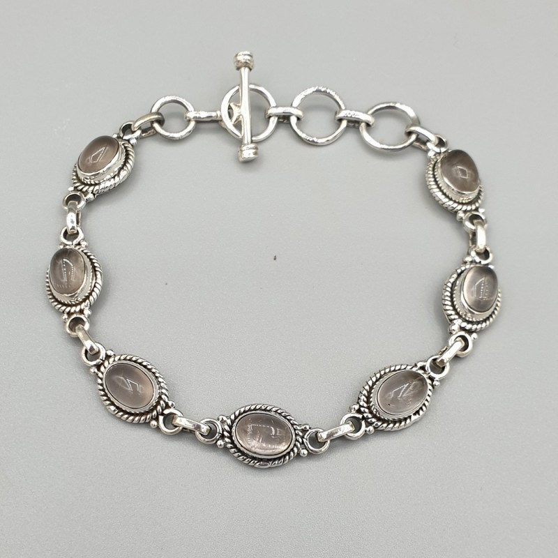 925 Sterling zilveren armband met Rozenkwarts