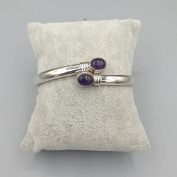 925 Sterling zilveren slavenarmband met Amethist