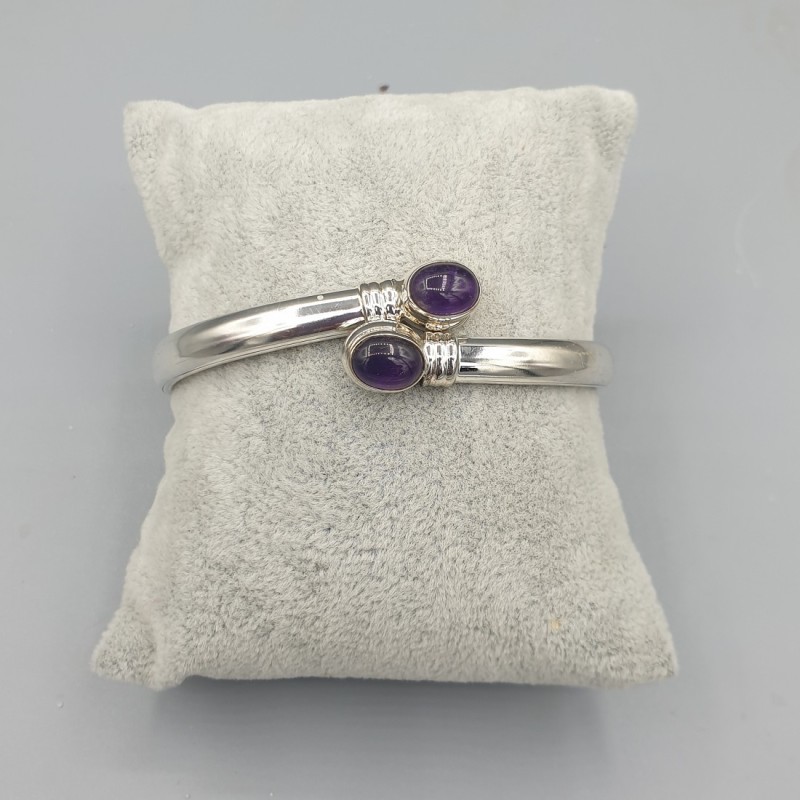 925 Sterling zilveren slavenarmband met Amethist