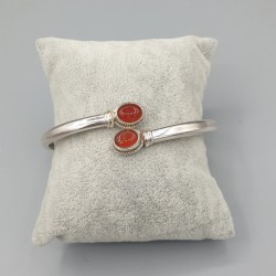 925 Sterling zilveren slavenarmband met Carneool