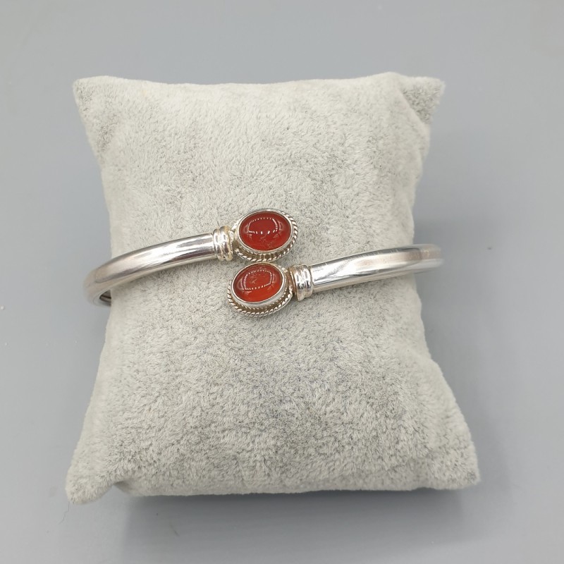 925 Sterling zilveren slavenarmband met Carneool