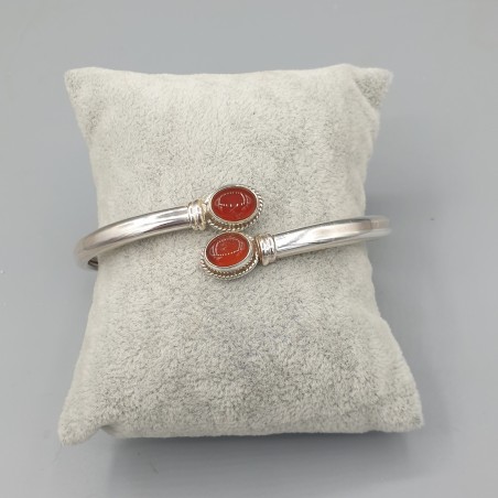 925 Sterling zilveren slavenarmband met Carneool