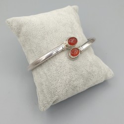925 Sterling zilveren slavenarmband met Carneool