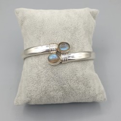 925 Sterling zilveren slavenarmband Labradoriet