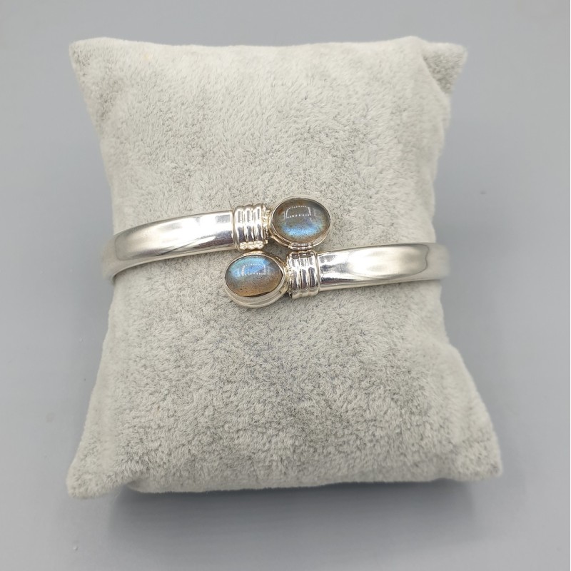 925 Sterling zilveren slavenarmband Labradoriet