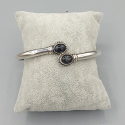 925 Sterling zilveren slavenarmband zwarte Onyx
