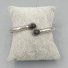 925 Sterling zilveren slavenarmband zwarte Onyx