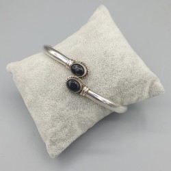 925 Sterling zilveren slavenarmband zwarte Onyx