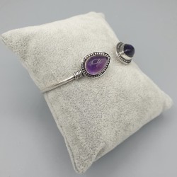 925 Sterling zilveren bangle met Amethist