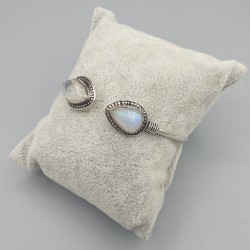 925 Sterling zilveren bangle regenboog Maanstenen