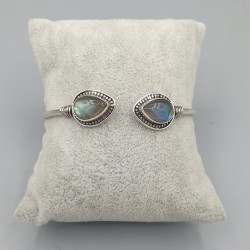 925 Sterling zilveren bangle met Labradoriet stenen