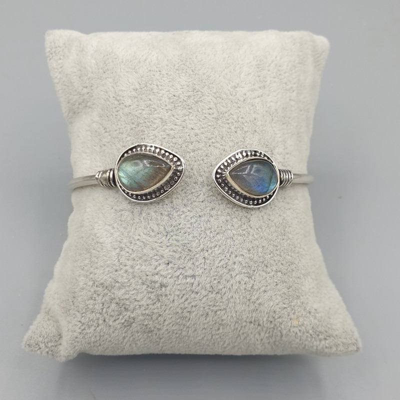 925 Sterling zilveren bangle met Labradoriet stenen
