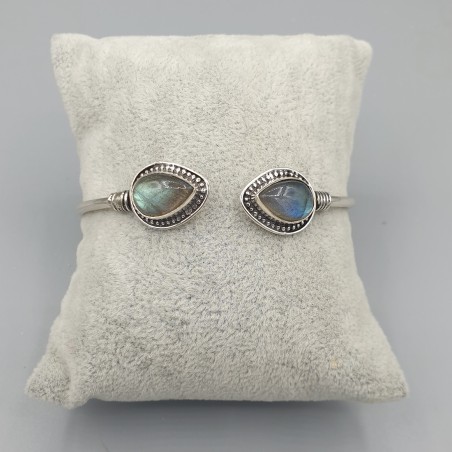 925 Sterling zilveren bangle met Labradoriet stenen