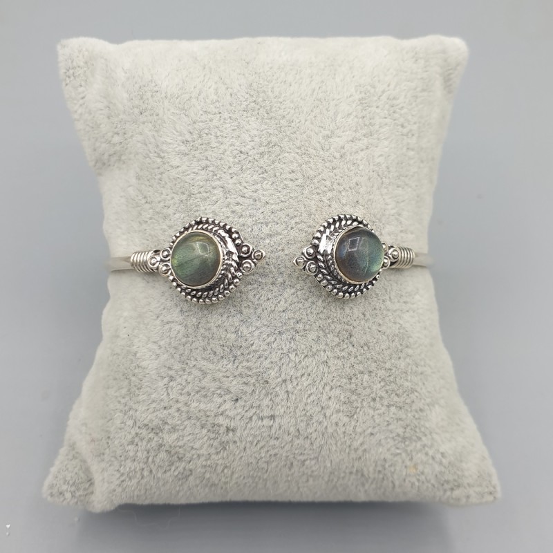 925 Sterling zilveren bangle Labradoriet stenen