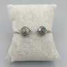 925 Sterling zilveren bangle Labradoriet stenen