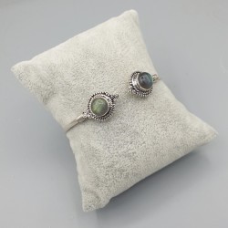 925 Sterling zilveren bangle Labradoriet stenen