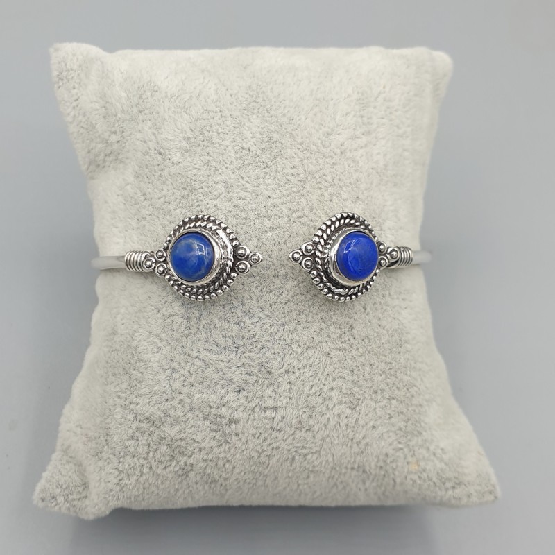 925 Sterling zilveren bangle gezet met Lapis Lazuli