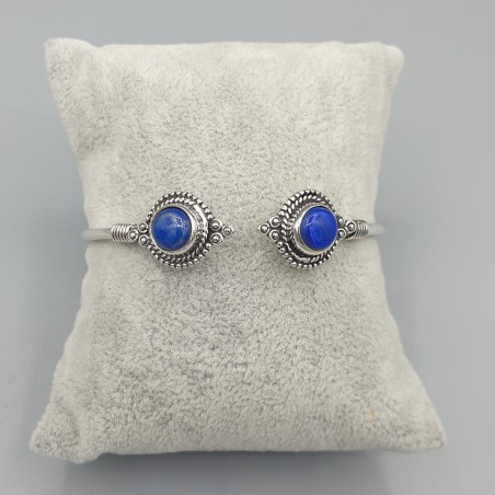 925 Sterling zilveren bangle gezet met Lapis Lazuli