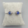 925 Sterling zilveren bangle gezet met Lapis Lazuli