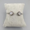 925 Sterling zilveren bangle gezet met regenboog Maanstenen