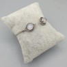 925 Sterling zilveren bangle gezet met regenboog Maanstenen