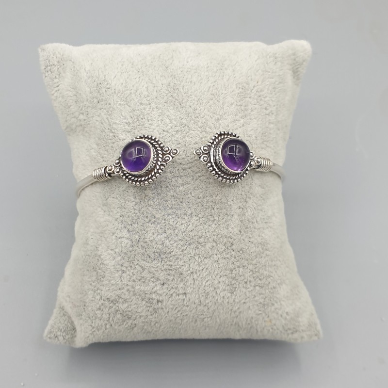 925 Sterling zilveren bangle gezet met Amethisten