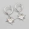 925 Sterling zilveren click creolen met ster