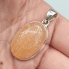 Sterling zilveren hanger met ovale oranje Seleniet
