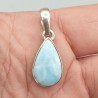 Sterling zilveren hanger met smalle druppelvormige Larimar