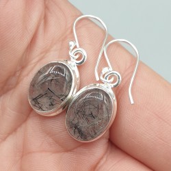 925 Sterling zilveren oorbellen met Toermalijnkwarts