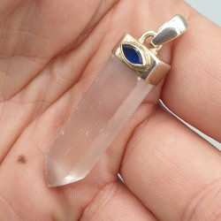 925 Sterling zilveren hanger Seleniet en Saffier