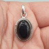 Sterling zilveren hanger ovale zwarte Onyx