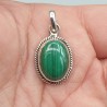 Sterling zilveren hanger ovale Malachiet