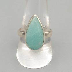 925 Sterling zilveren ring gezet met Amazoniet 19 mm