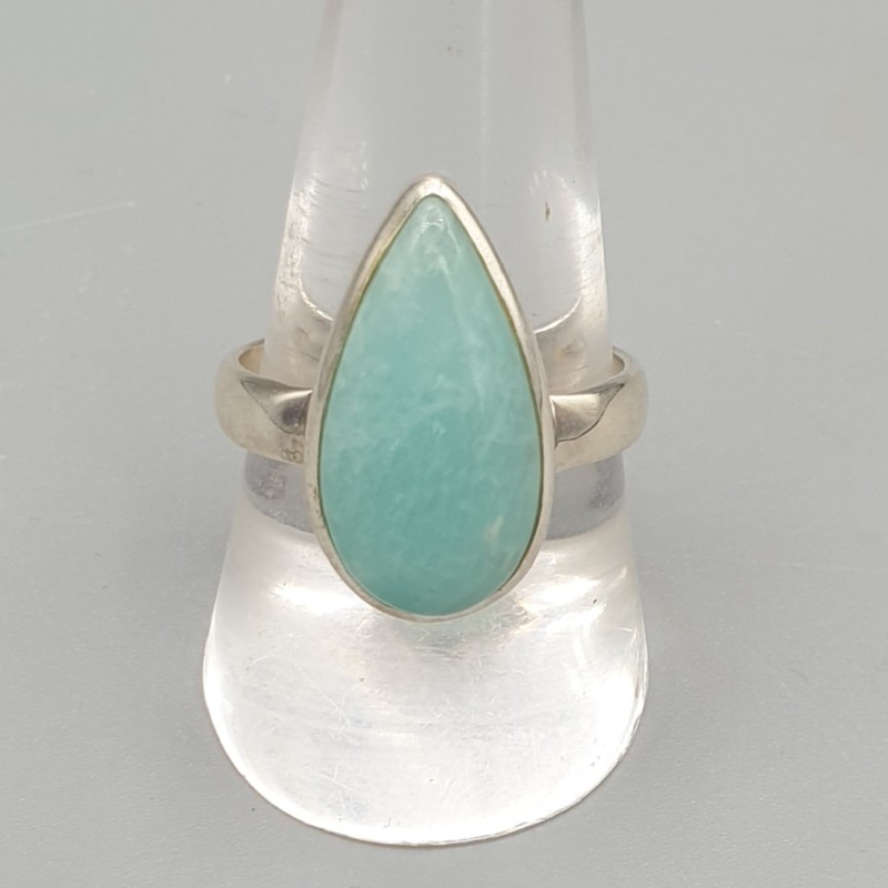 925 Sterling zilveren ring gezet met Amazoniet 19 mm