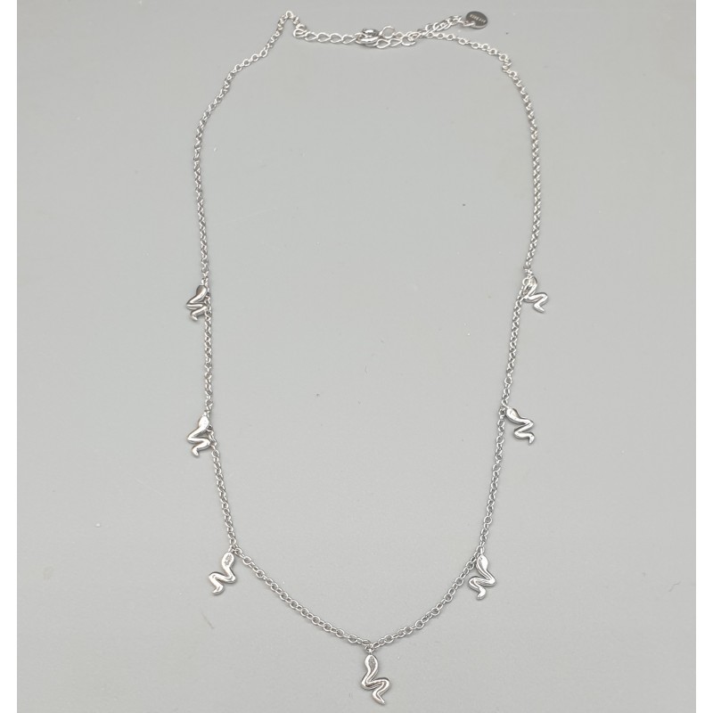 925 Sterling zilveren ketting met slangen hangertjes