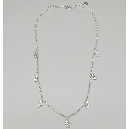 925 Sterling zilveren ketting met slangen hangertjes